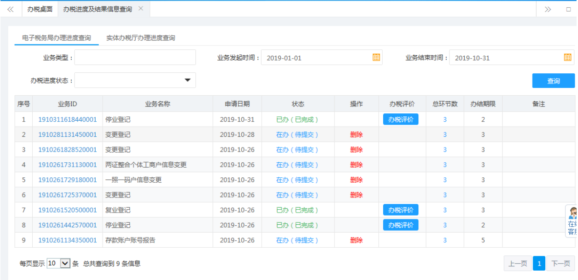 鄭州鄭東新區(qū)停業(yè)登記網(wǎng)上辦理流程辦稅進度及結果信息查詢